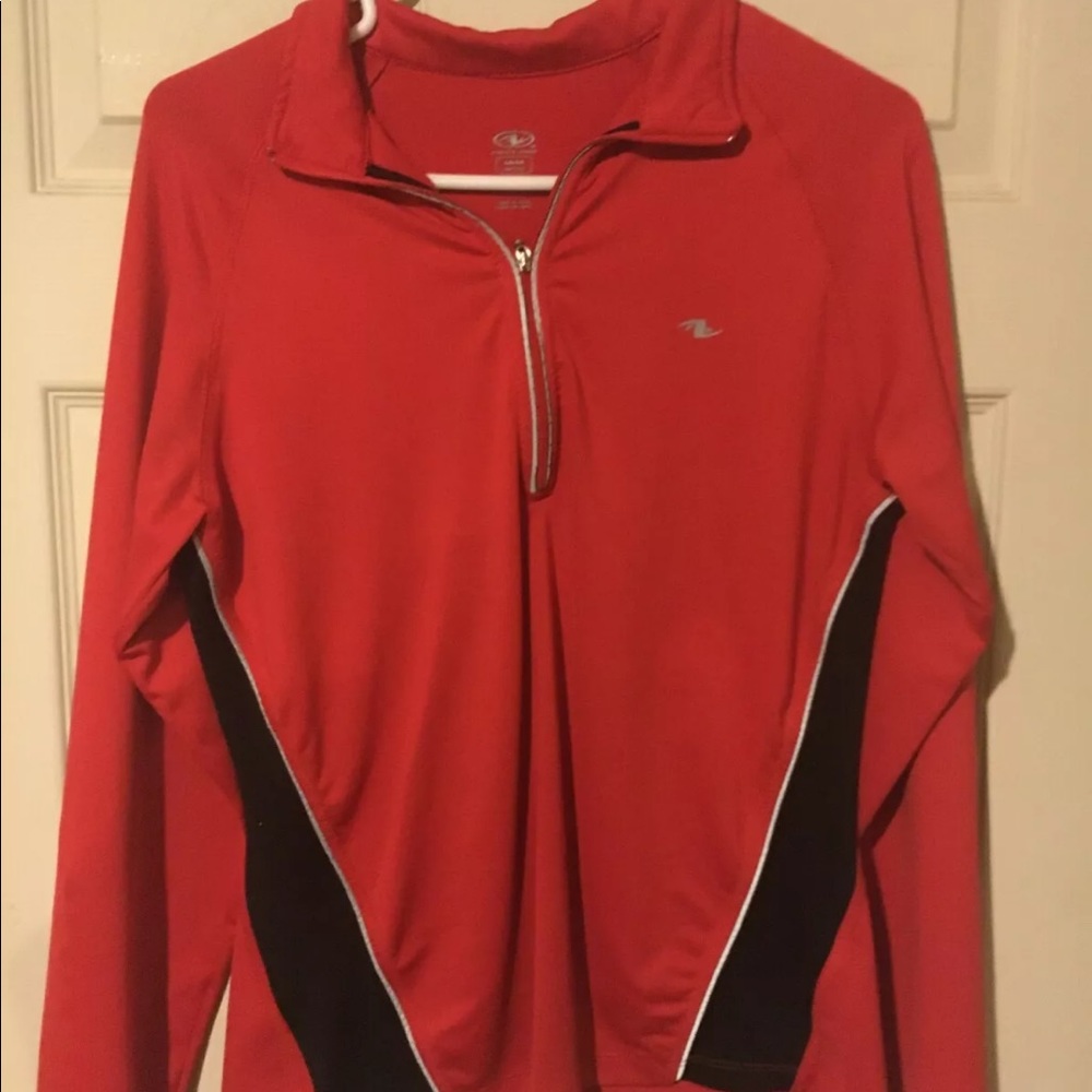 Women’s Longsleeve Red 1/4 Zip Athletic Works Top
